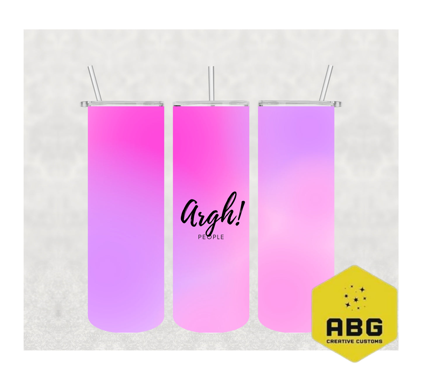Argh People Pink Purple - 20oz Tumbler Wrap - Digital file only - sublimation