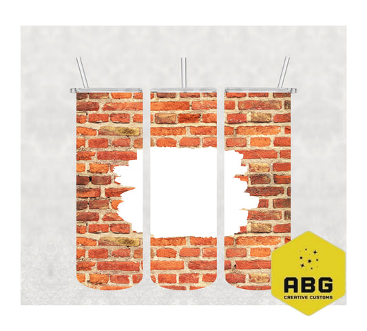Brickwall with frame - 20oz Tumbler Wrap - Digital file only - sublimation