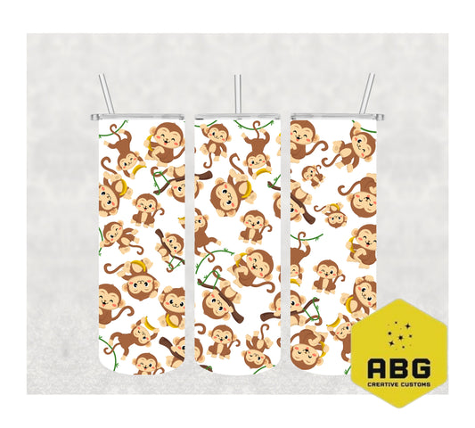 Monkeys 1 - 20oz Tumbler Wrap - Digital file only - sublimation