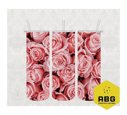 Pink Roses - 20oz Tumbler Wrap - Digital file only - sublimation