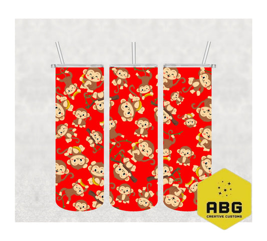Monkeys 2 - 20oz Tumbler Wrap - Digital file only - sublimation