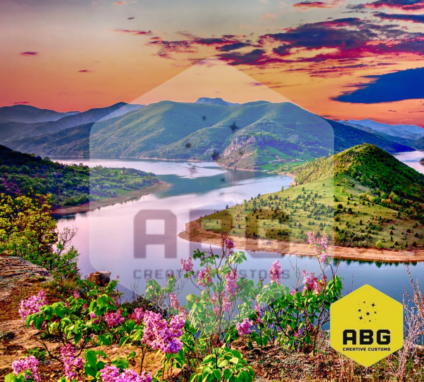 Sunset Landscape - 20oz Tumbler Wrap - Digital file only - sublimation