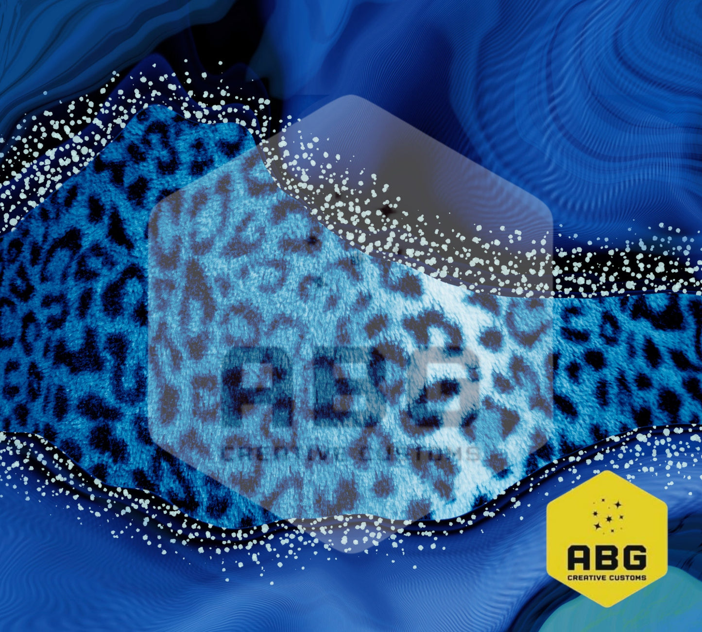 Blue, Blue Leopard Print - 20oz Tumbler