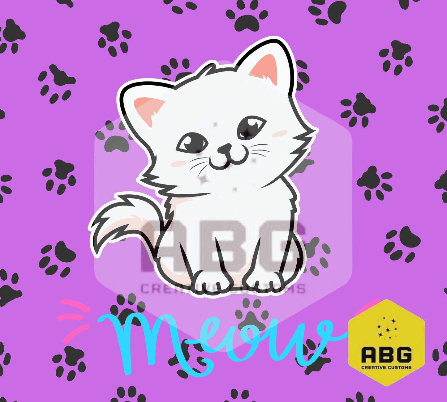 Cute Cat 1 - 20oz Tumbler Wrap - Digital file only - sublimation