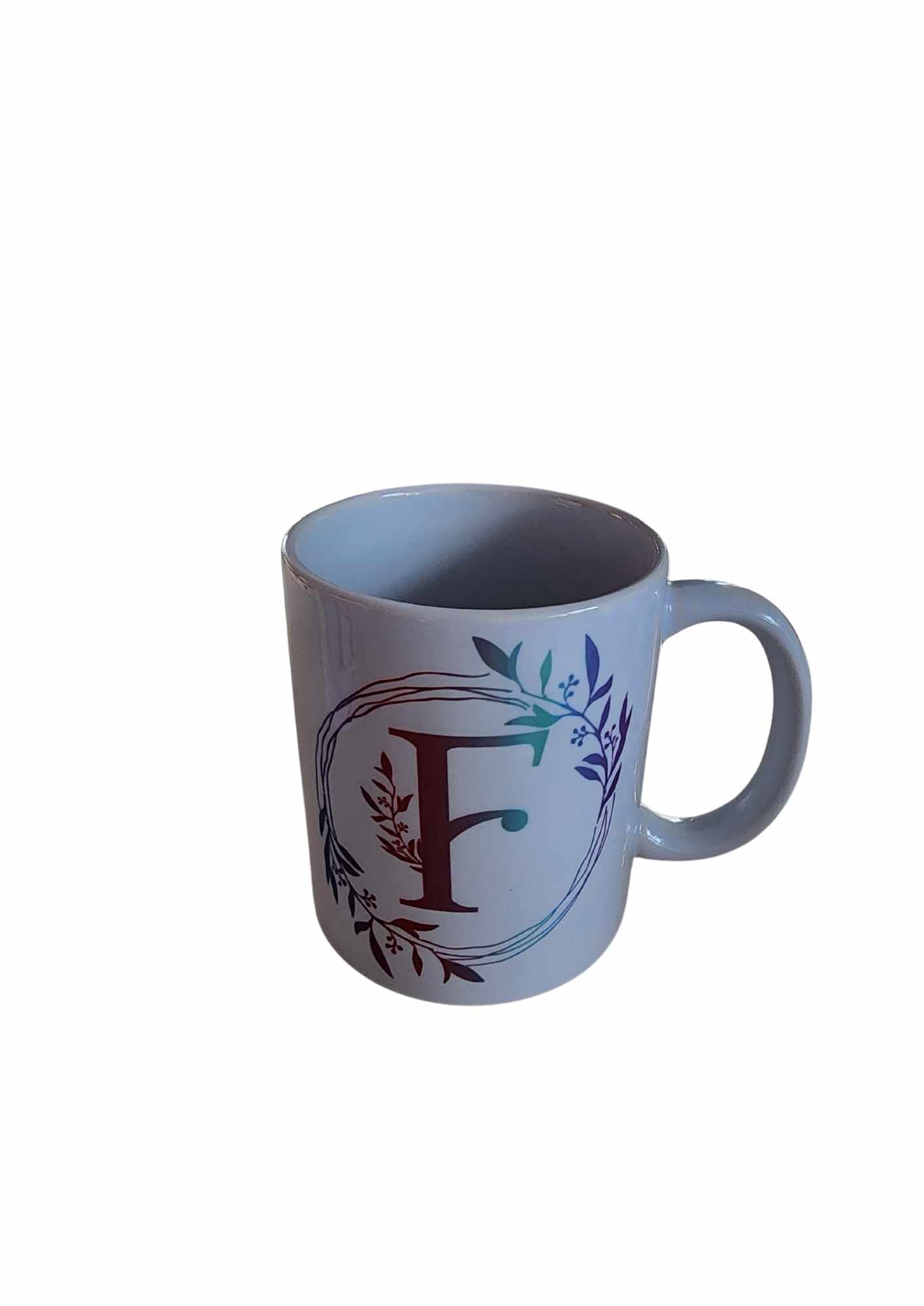 Floral Design with Initial - 11oz Mug