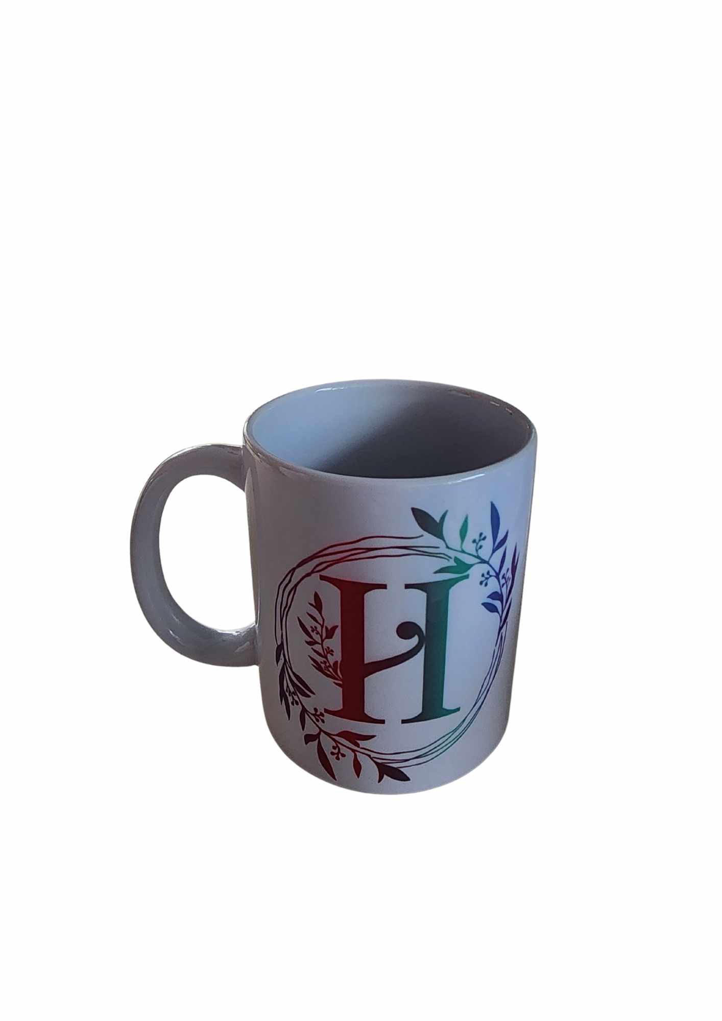 Floral Design with Initial - 11oz Mug