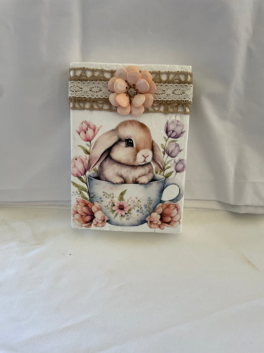 Bunny in a Teacup Shelf Sitter