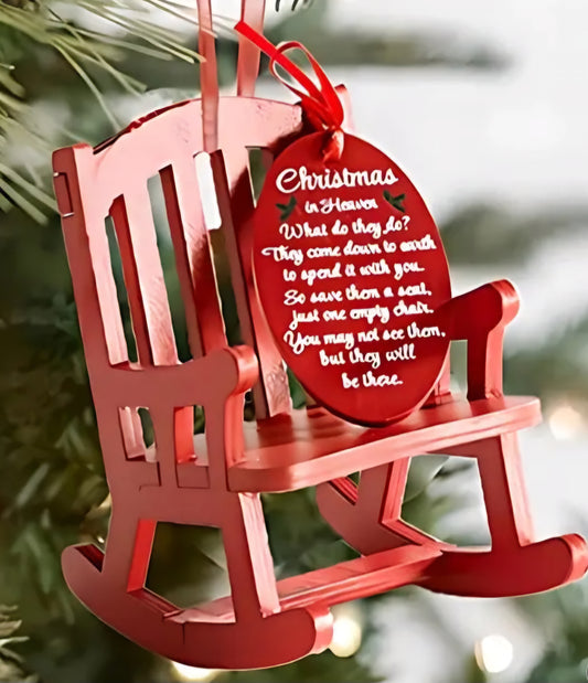 Christmas in heaven chair memorial ornament