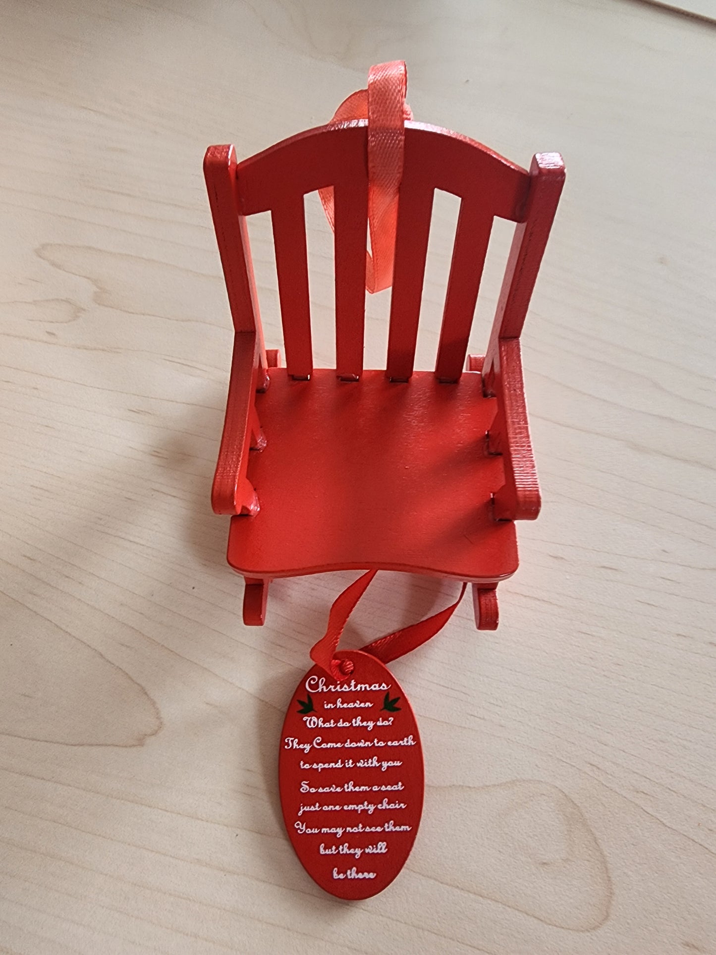 Christmas in heaven chair memorial ornament