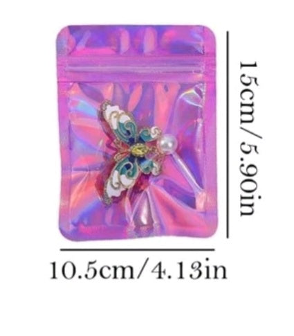 Pink Holographic Ziplock Bag