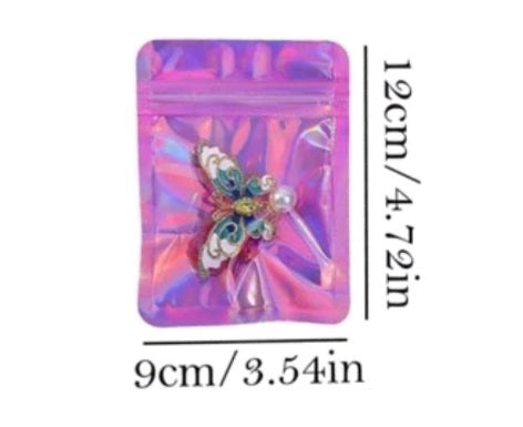 Pink Holographic Ziplock Bag