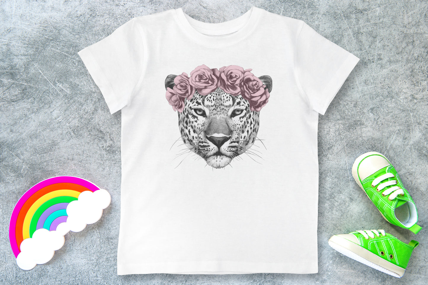 Leopard Flower Crown Sweatshirt Kids