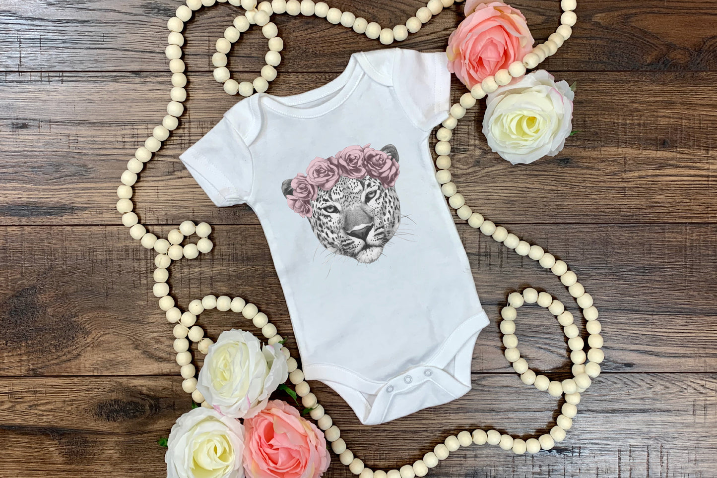 Leopard Flower Crown Infant T-Shirt