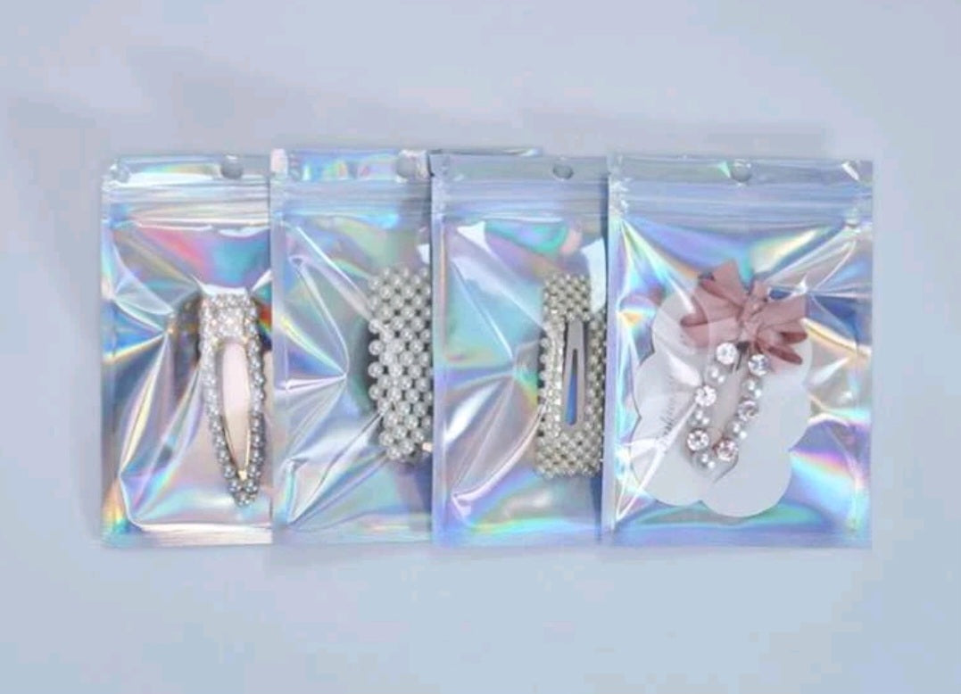 Silver Holographic Ziplock Bag