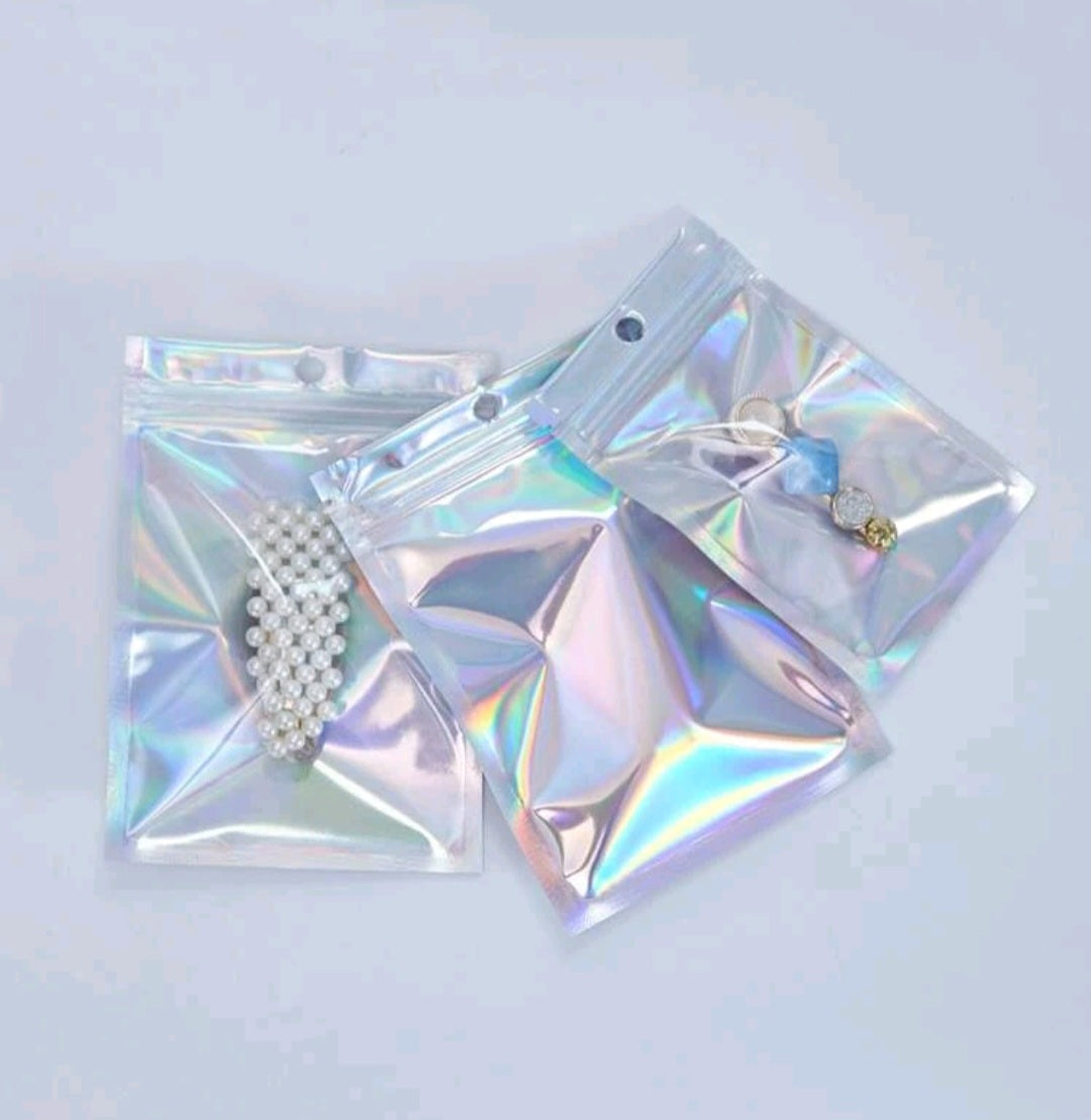 Silver Holographic Ziplock Bag