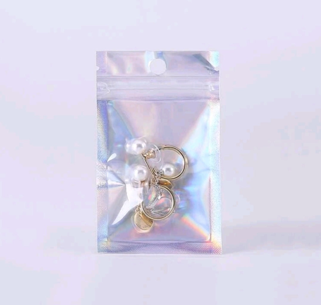 Silver Holographic Ziplock Bag