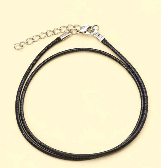 Black Leatherette Cord Necklace