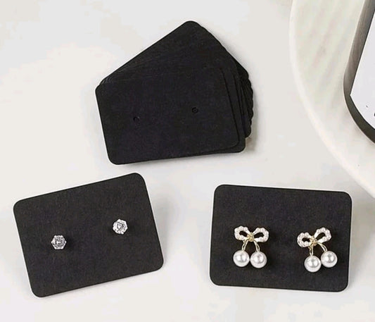 Small Black Stud Earring Display Card Pack of 10