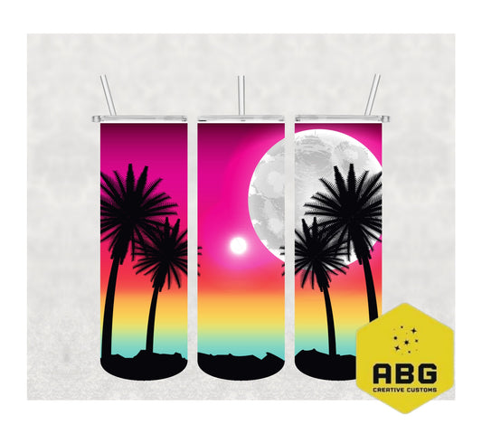 Tropical Sunset - 20oz Tumbler Wrap - Digital file only - sublimation