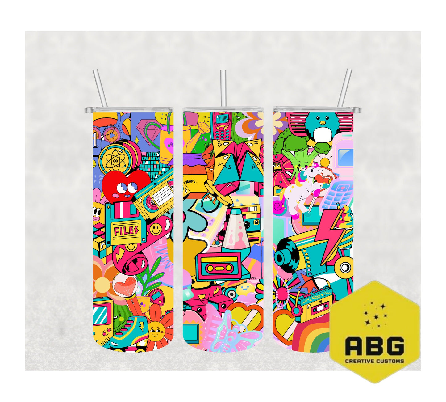 90's - 20oz Tumbler Wrap - Digital file only - sublimation