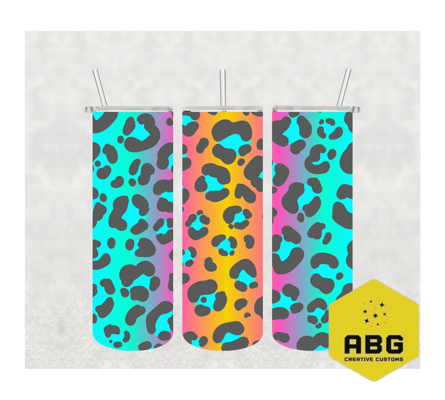 Fluro Leopard - 20oz Tumbler Wrap - Digital file only - sublimation