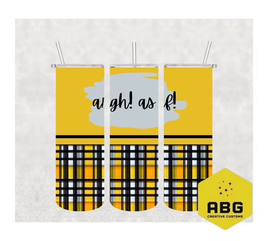 Clueless Yellow Plaid  - 20oz Tumbler Wrap - Digital file only - sublimation