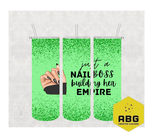 Nail Boss - Green - 20oz Tumbler Wrap - Digital file only - sublimation
