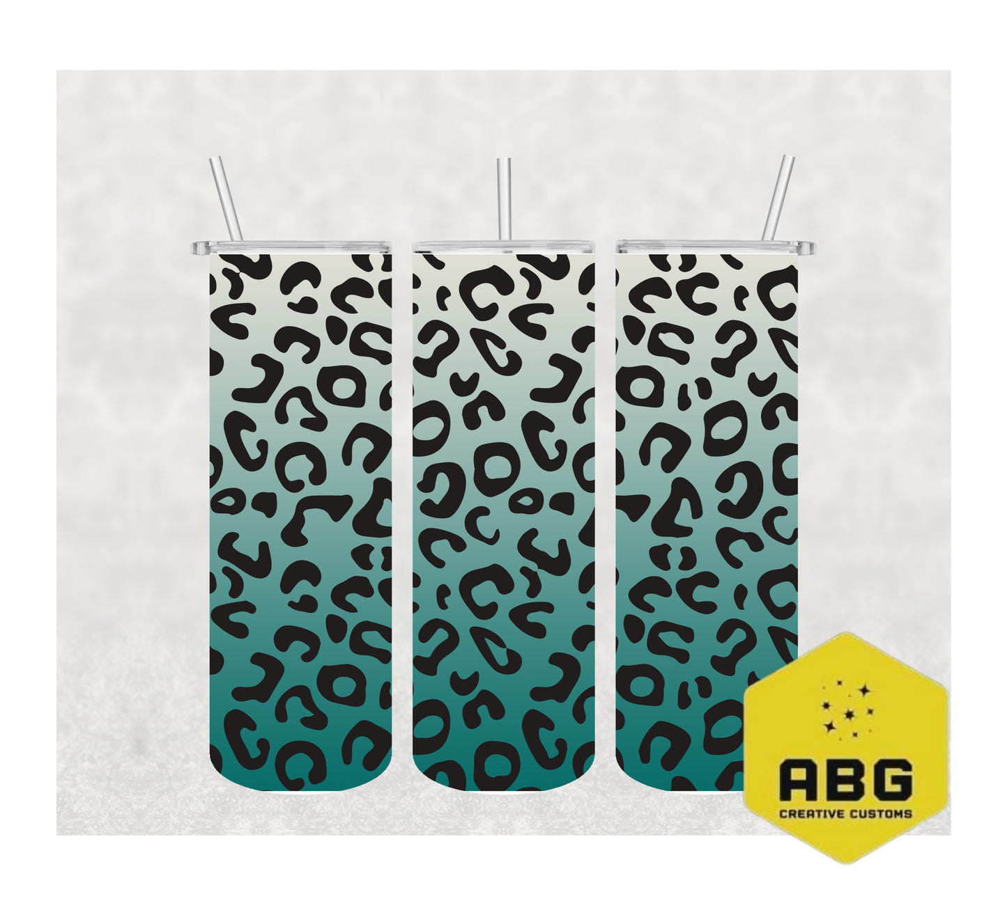 Dark Ombre Leopard  - 20oz Tumbler Wrap - Digital file only - sublimation