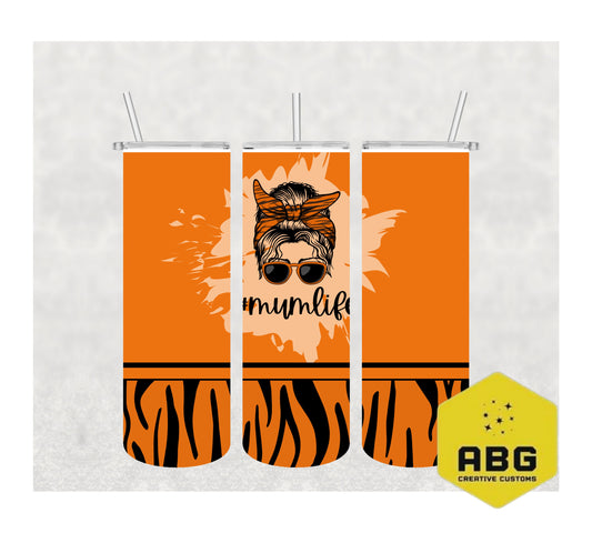 Mum Life Tiger - 20oz Tumbler Wrap - Digital file only - sublimation