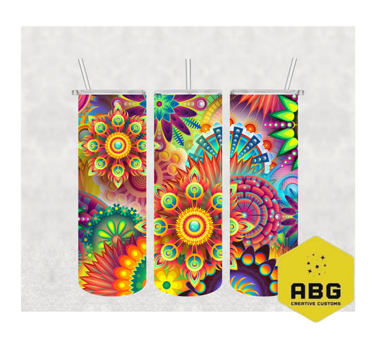 Tie Dye Mandala - 20oz Tumbler Wrap - Digital file only - sublimation