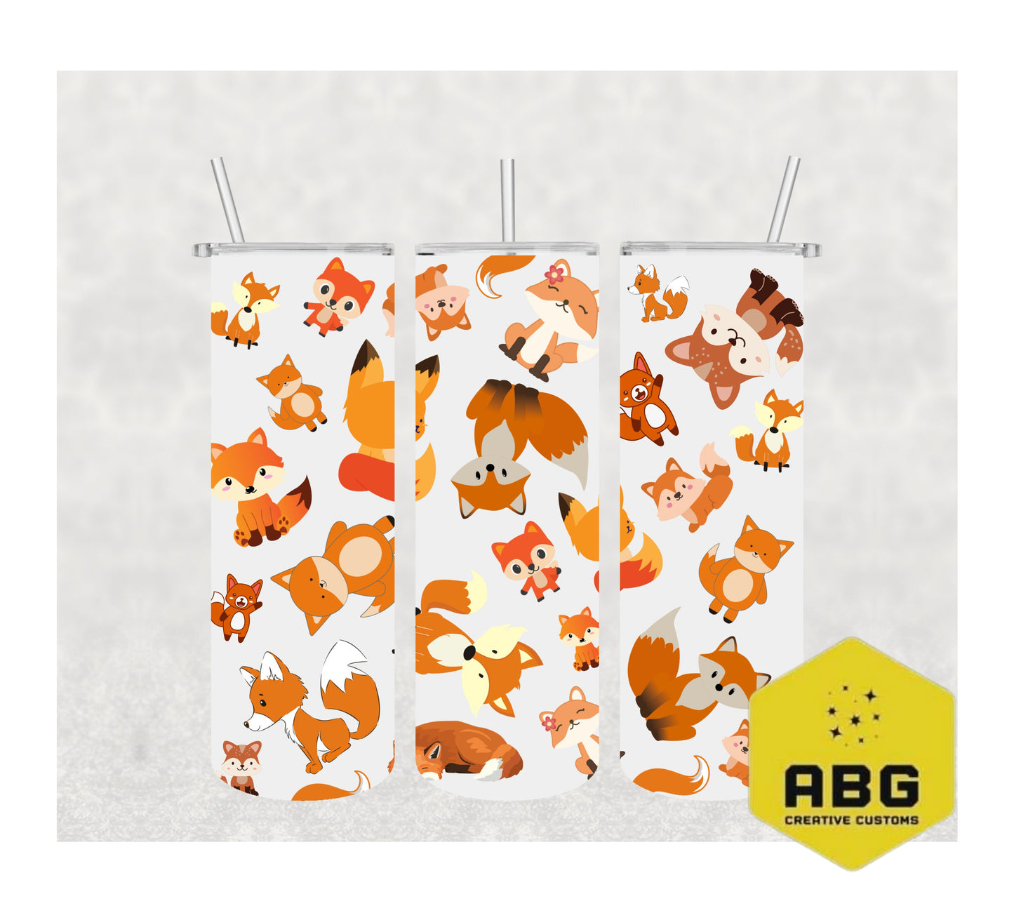 Foxes - 20oz Tumbler Wrap - Digital file only - sublimation