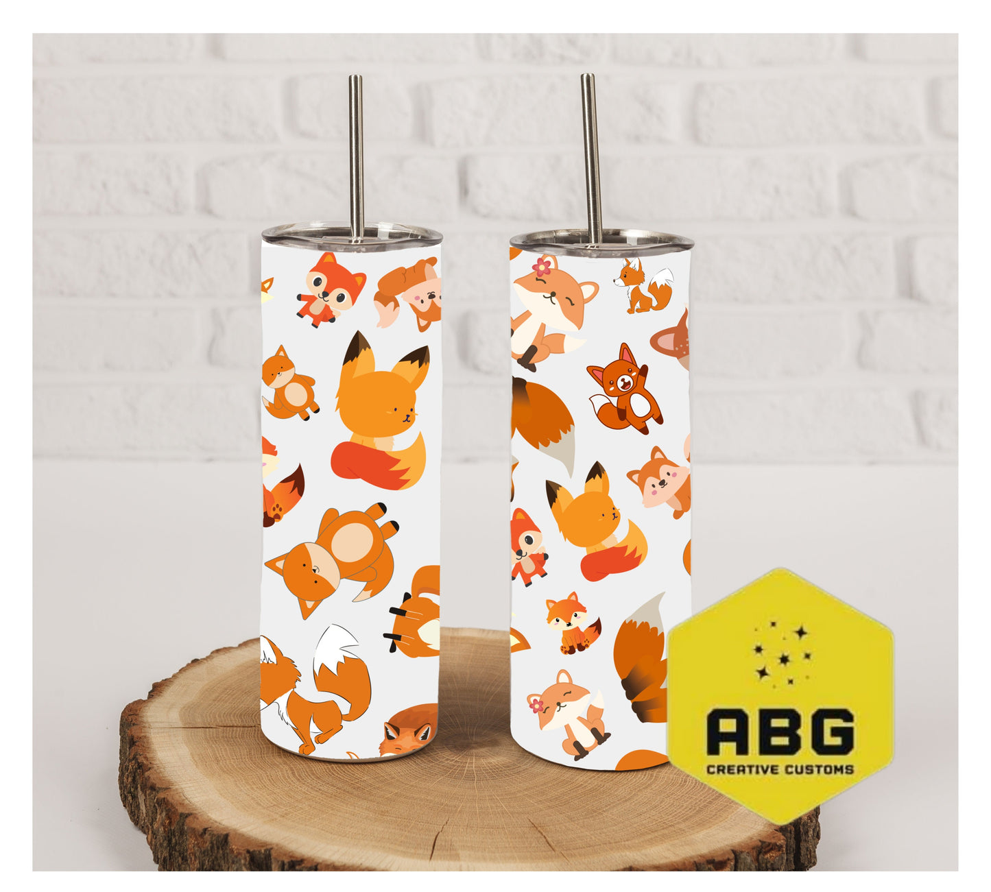 Foxes - 20oz Tumbler Wrap - Digital file only - sublimation