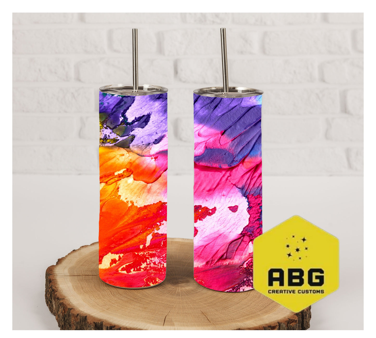 Rainbow oil paint - 20oz Tumbler Wrap - Digital file only - sublimation