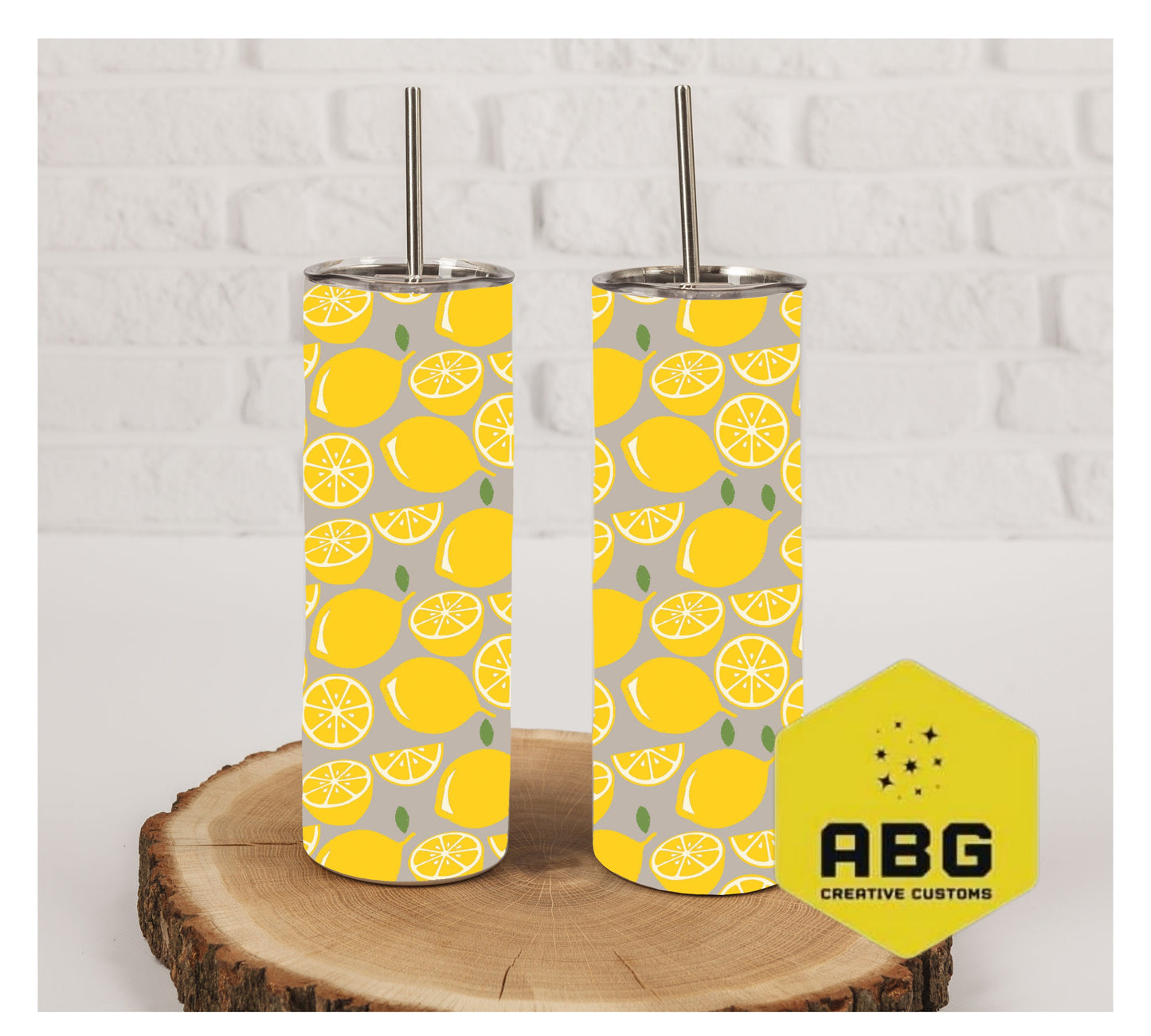 Lemons - 20oz Tumbler Wrap - Digital file only - sublimation