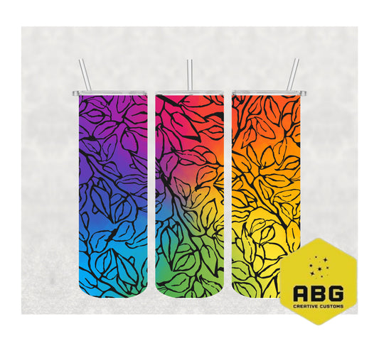 Rainbow Flower - 20oz Tumbler Wrap - Digital file only - sublimation