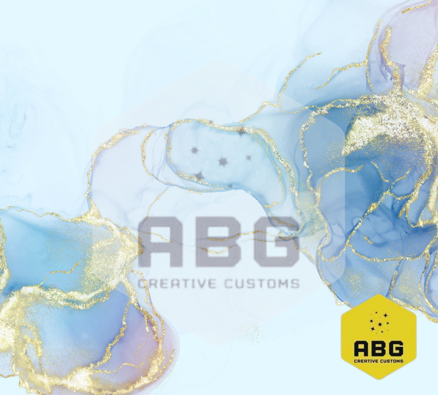 Blue Gold Alcohol Ink  - 20oz Tumbler Wrap - Digital file only - sublimation