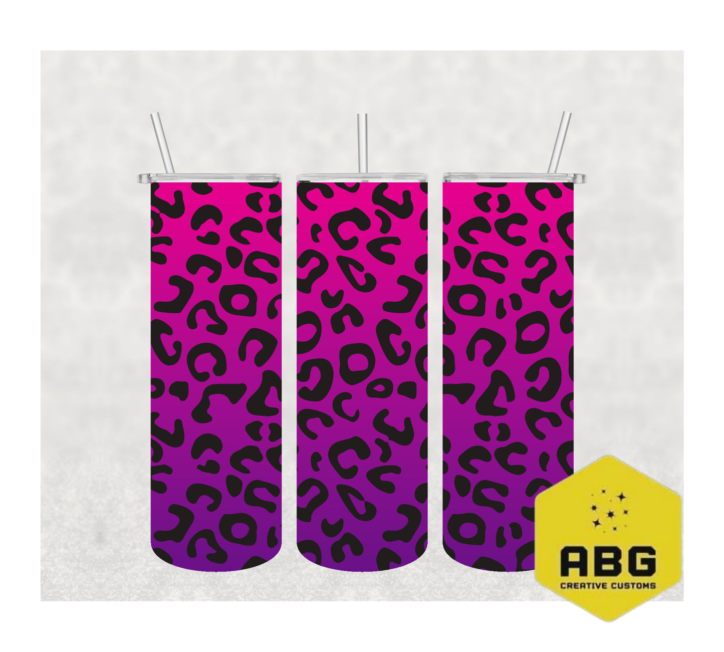 Pink Purple Ombre Leopard  - 20oz Tumbler