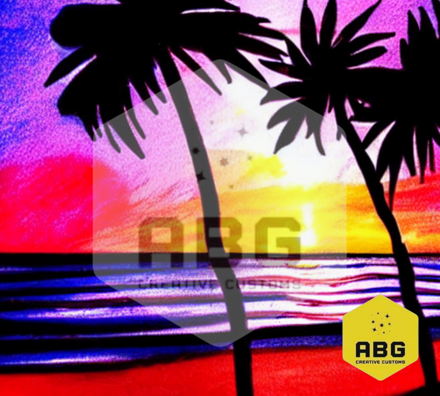 Sunset Palm Tree  - 20oz Tumbler Wrap - Digital file only - sublimation