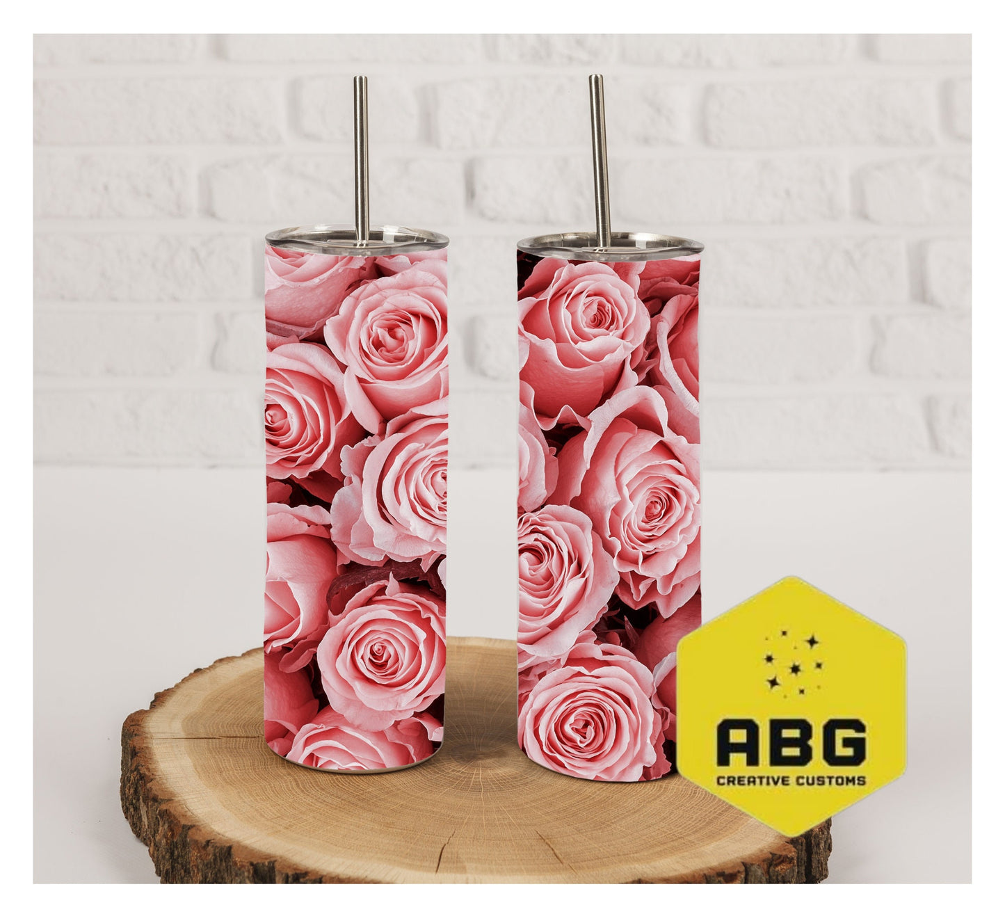 Pink Roses  - 20oz Tumbler Wrap - Digital file only - sublimation