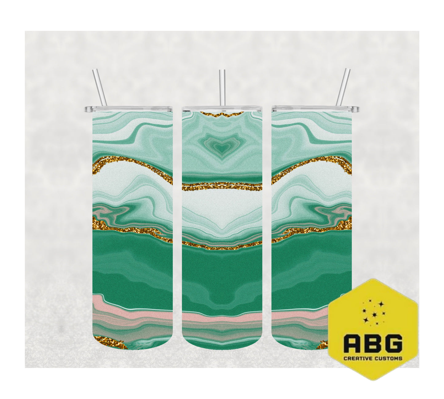 Green and Gold Background - 20oz Tumbler Wrap - Digital file only - sublimation