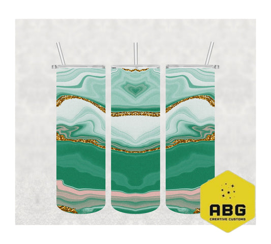 Green and Gold Background - 20oz Tumbler Wrap - Digital file only - sublimation