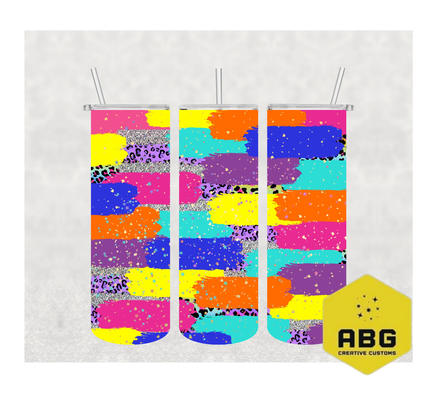 Bright Patchwork - 20oz Tumbler Wrap - Digital file only - sublimation