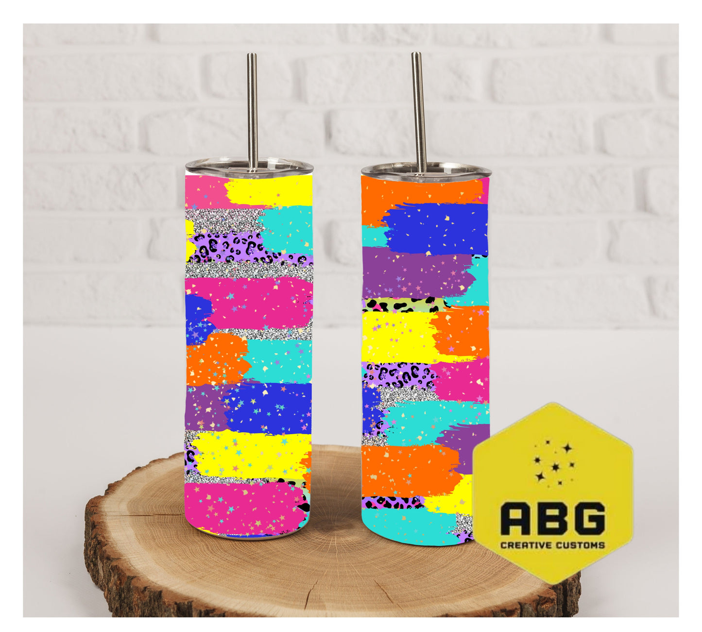 Bright Patchwork - 20oz Tumbler Wrap - Digital file only - sublimation