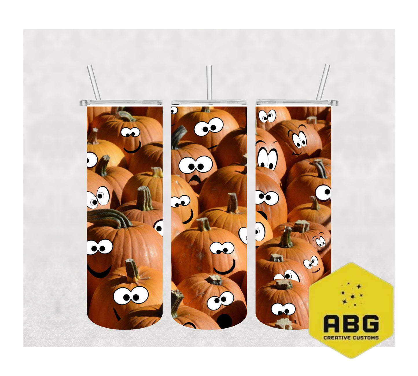 Pumpkins with eyes - 20oz Tumbler Wrap - Digital file only - sublimation