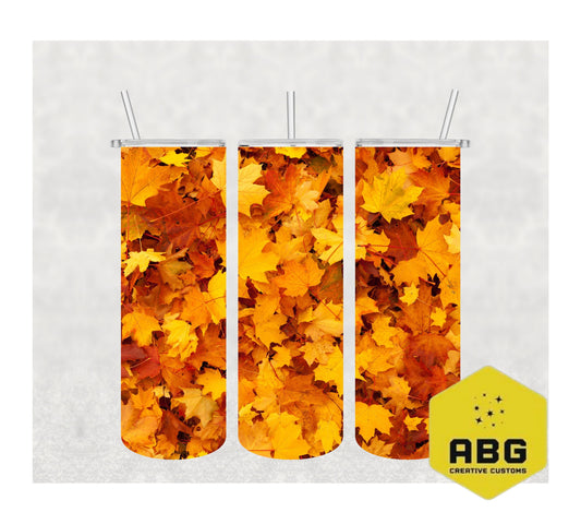 Autumn Fall Leaves - 20oz Tumbler Wrap - Digital file only - sublimation