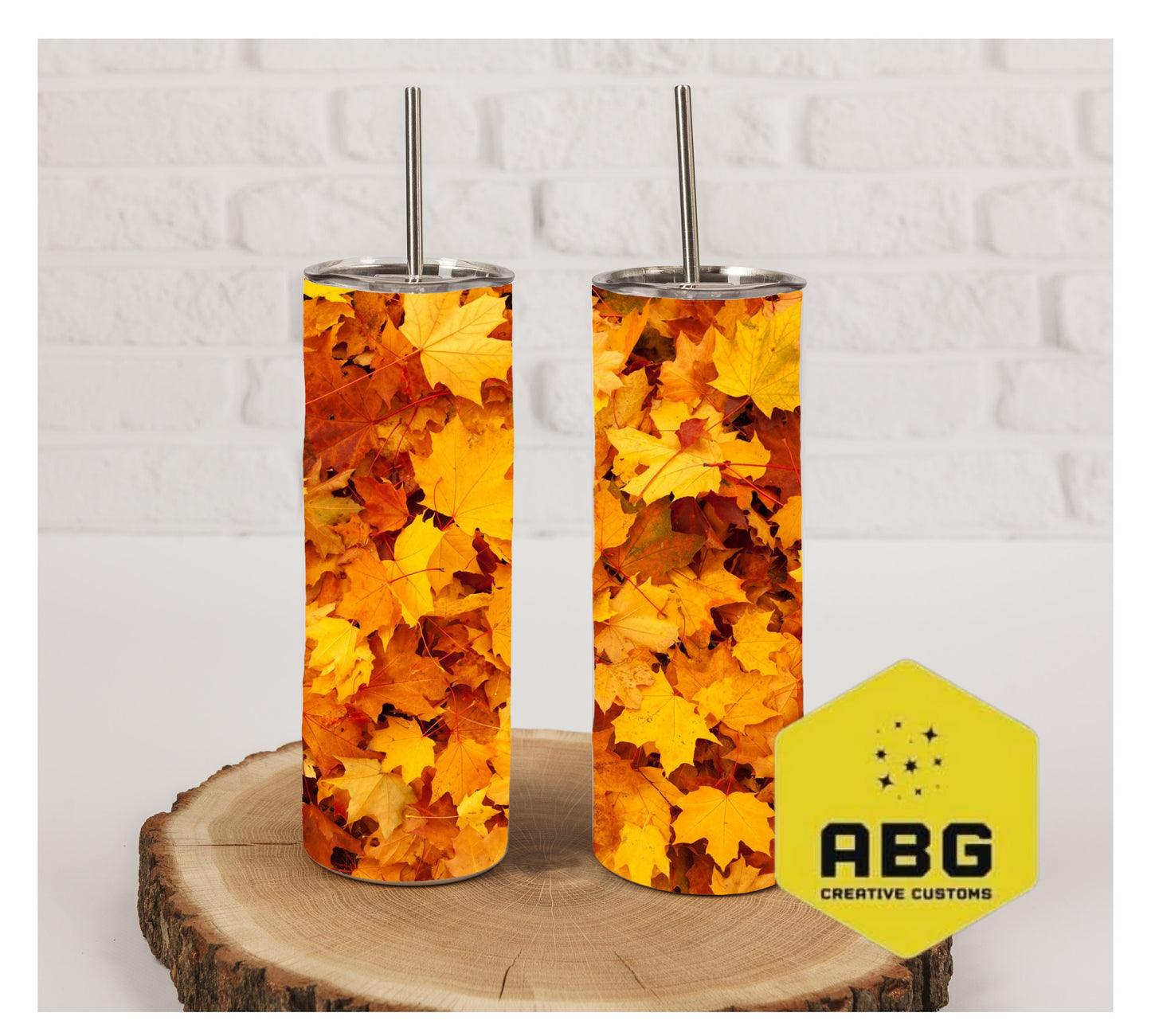 Autumn Fall Leaves - 20oz Tumbler Wrap - Digital file only - sublimation