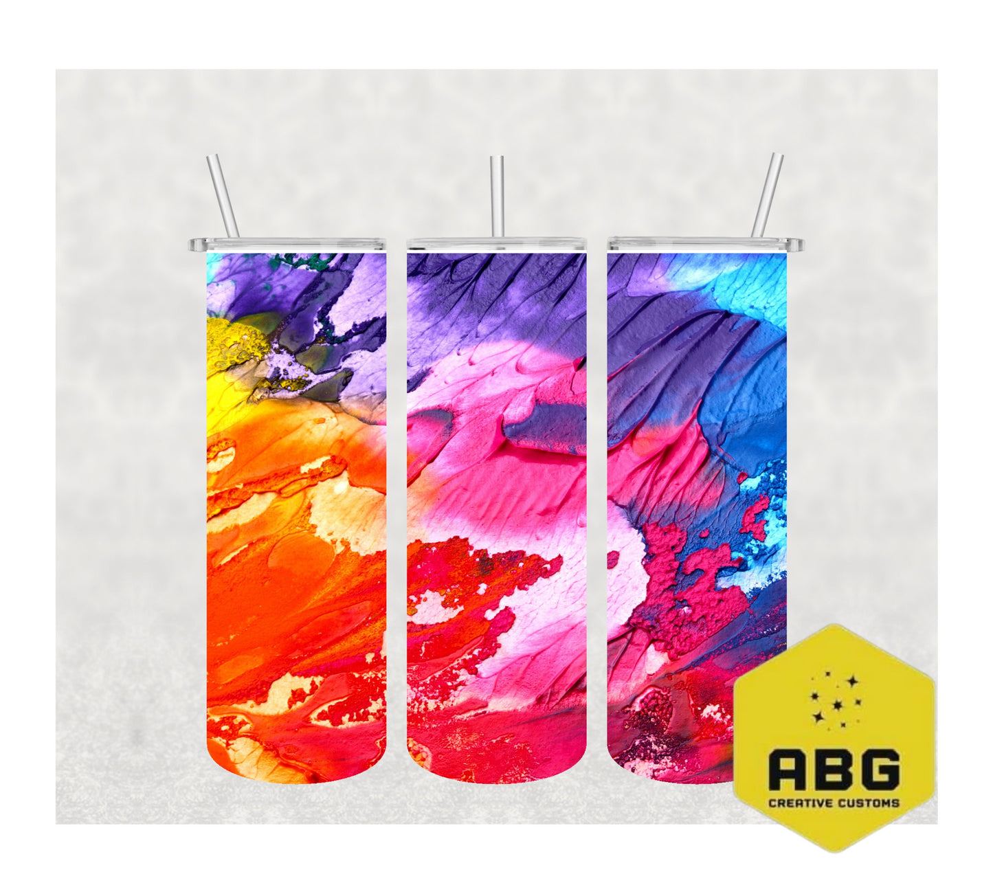 Rainbow oil paint - 20oz Tumbler Wrap - Digital file only - sublimation