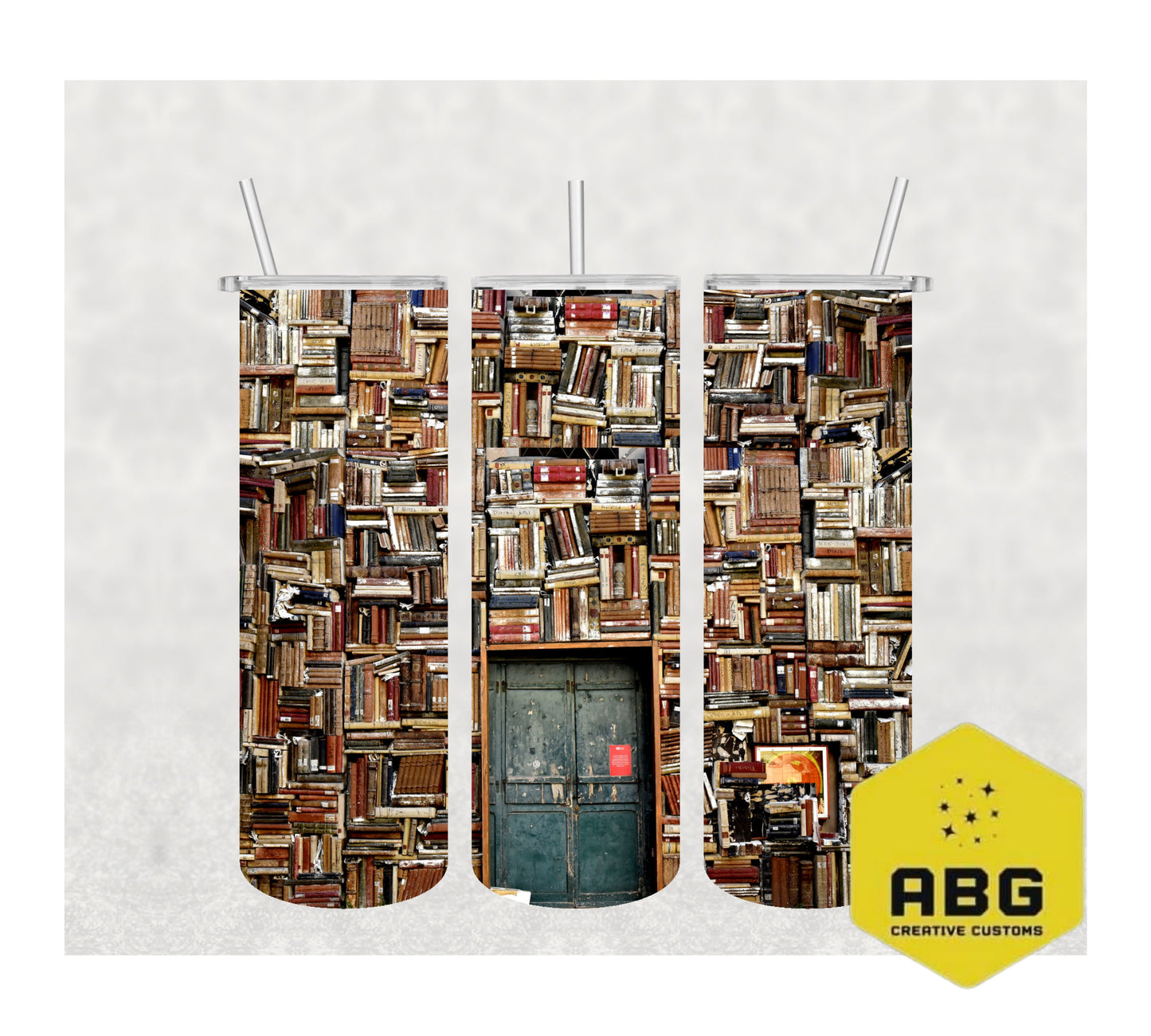 Books Library - 20oz Tumbler Wrap - Digital file only - sublimation