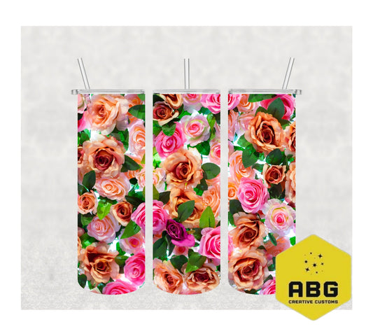 Roses  1 - 20oz Tumbler Wrap - Digital file only - sublimation
