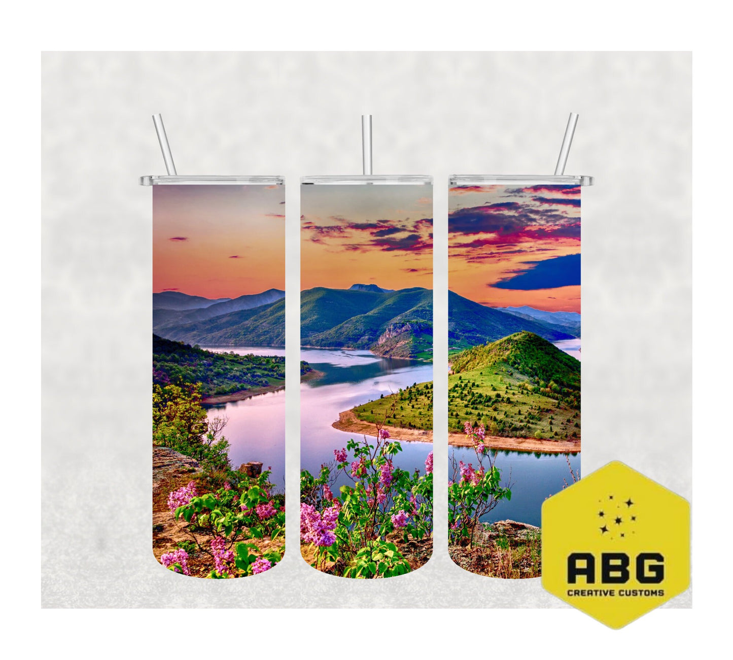 Sunset Landscape  - 20oz Tumbler Wrap - Digital file only - sublimation